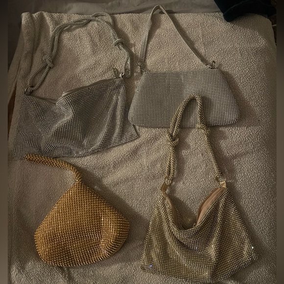 Sparkle purses 4 PACK! Rhinestone Glitter Bejeweled Glam handbags 4 for one - Picture 2 of 6